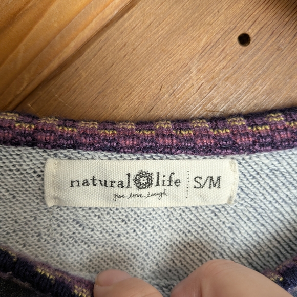 Natural Life Knit Trim Sweatshirt Size S/M - Picture 4 of 6